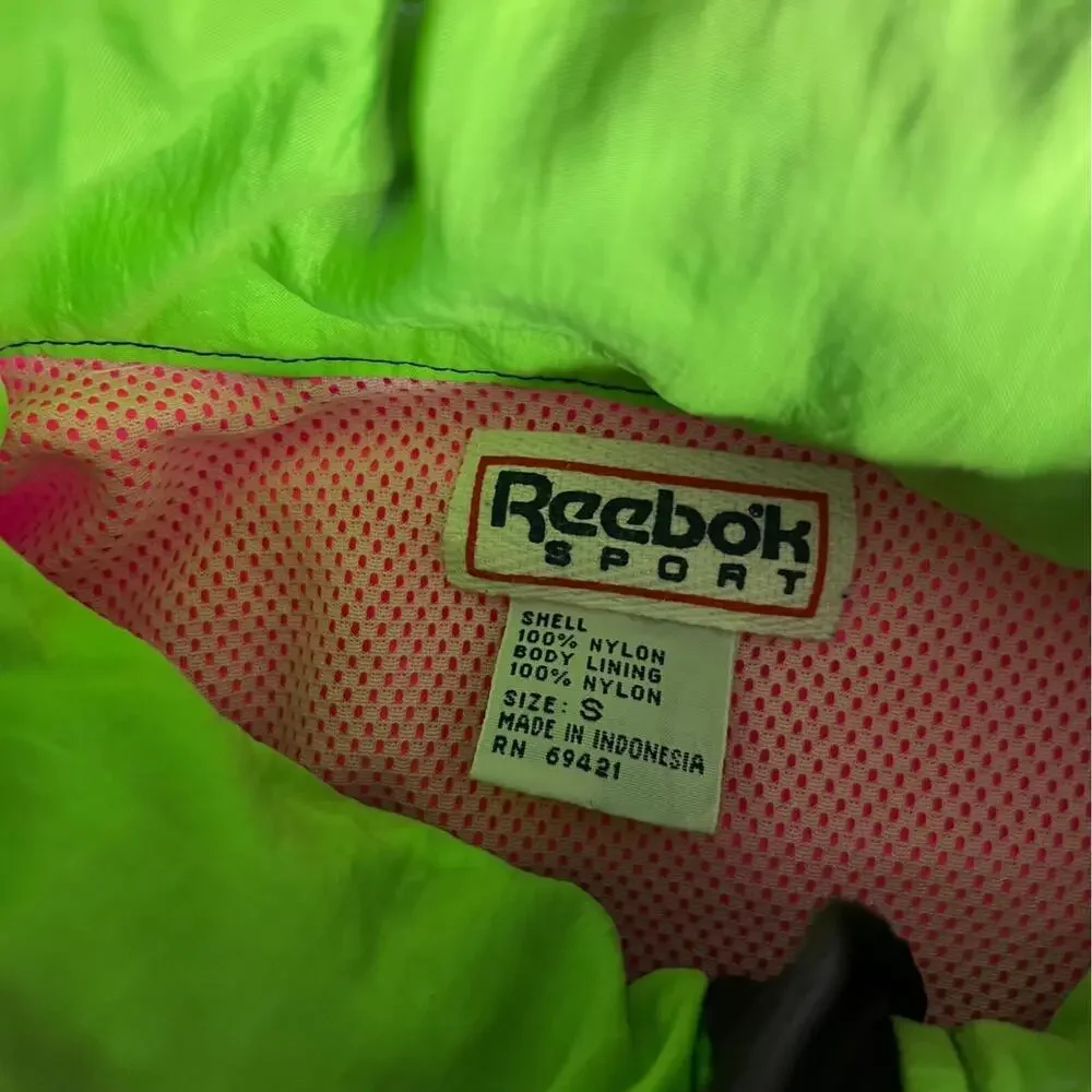 Vintage 80s Party Festival Reebok Zip Up Jacket Windbreaker Size‎ S
